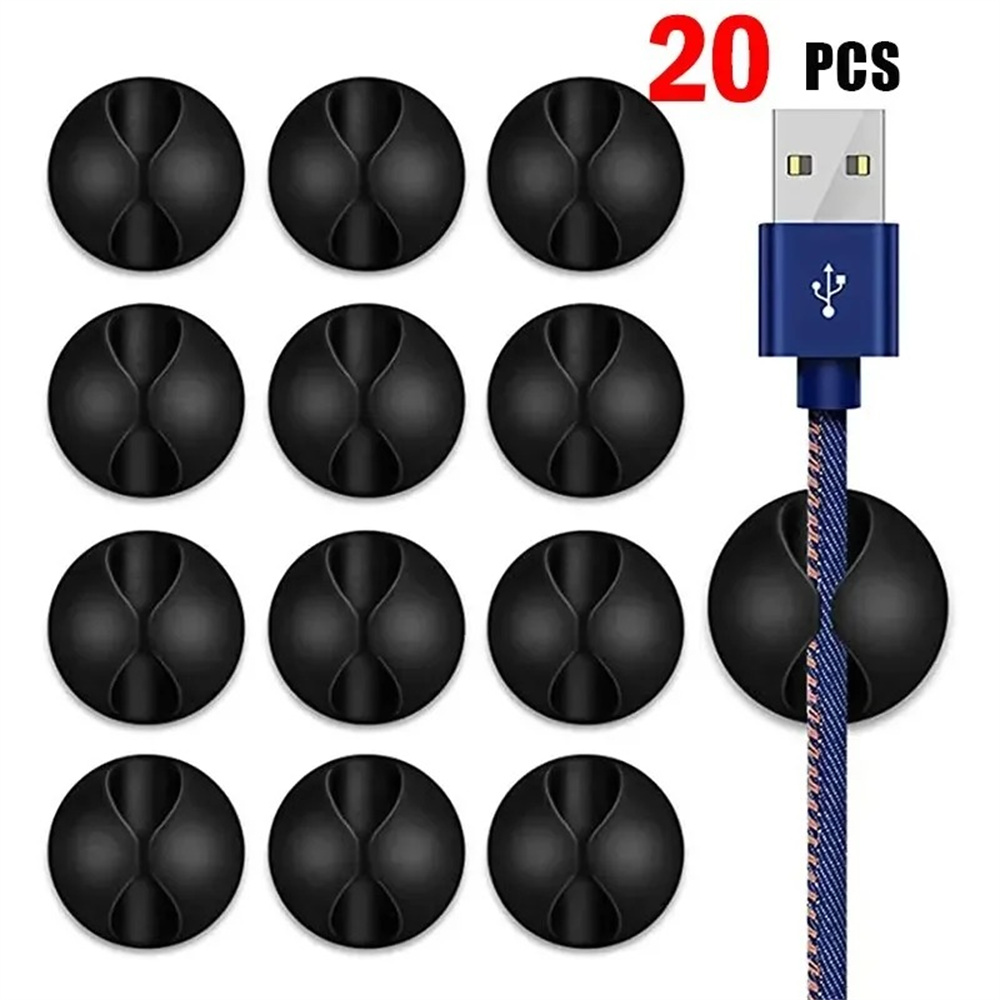 Tippet Line - 20PCS USB Cable Adhesive Cord Clips
