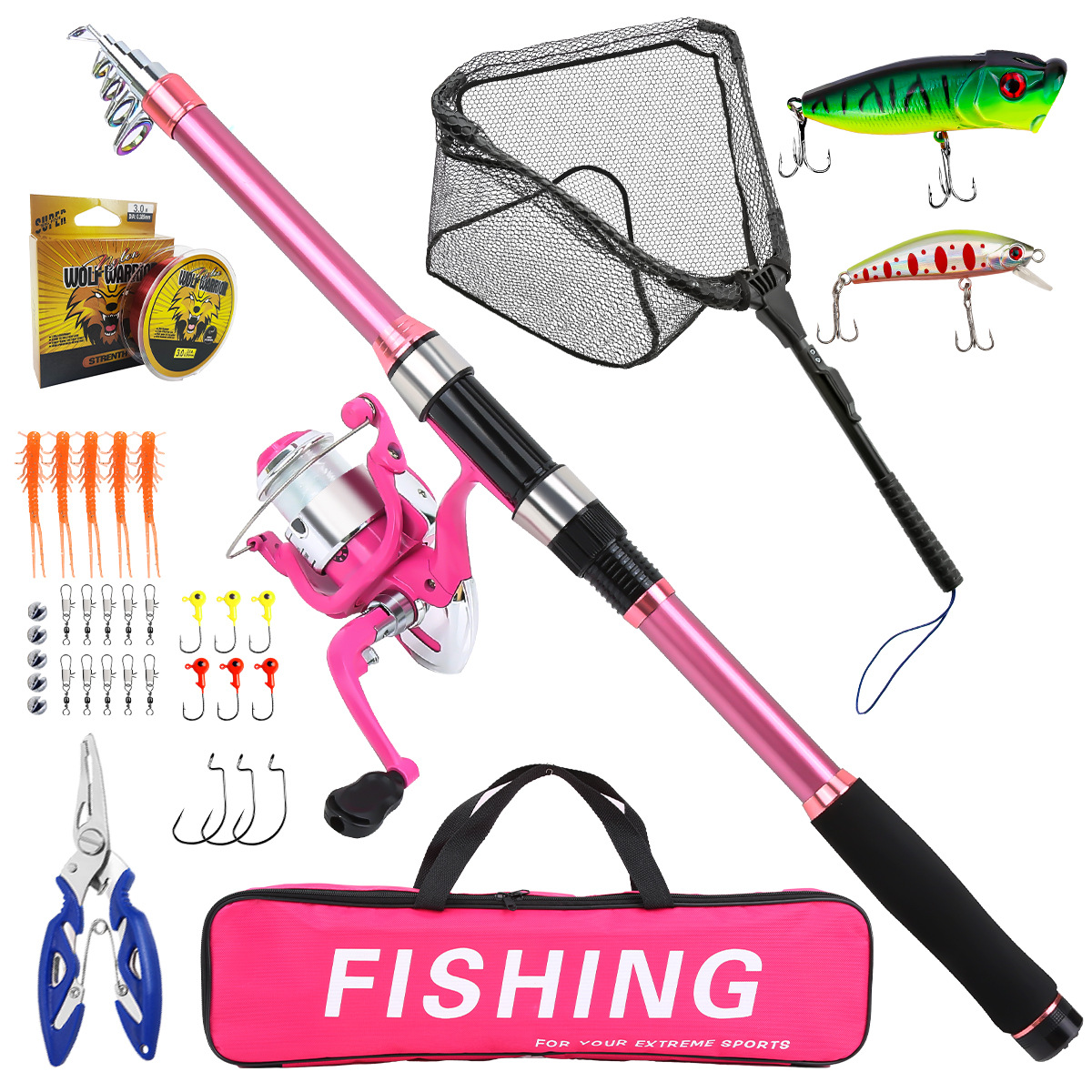 Fishing Pole Set Full Kits Wit - Fishing Line Spooler ulasan dan harga
