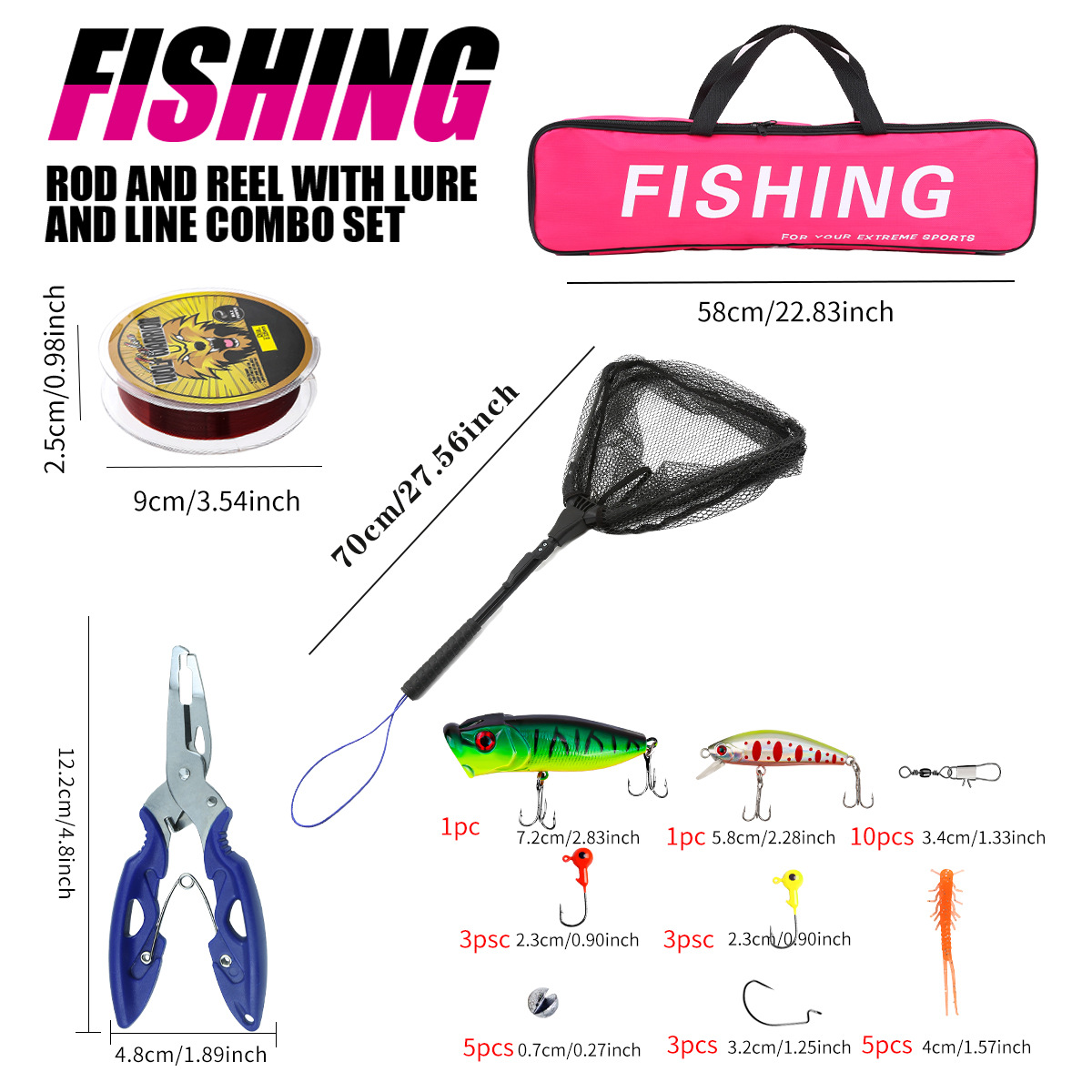 Fishing Pole Set Full Kits Wit - Fishing Line Spooler ulasan dan harga