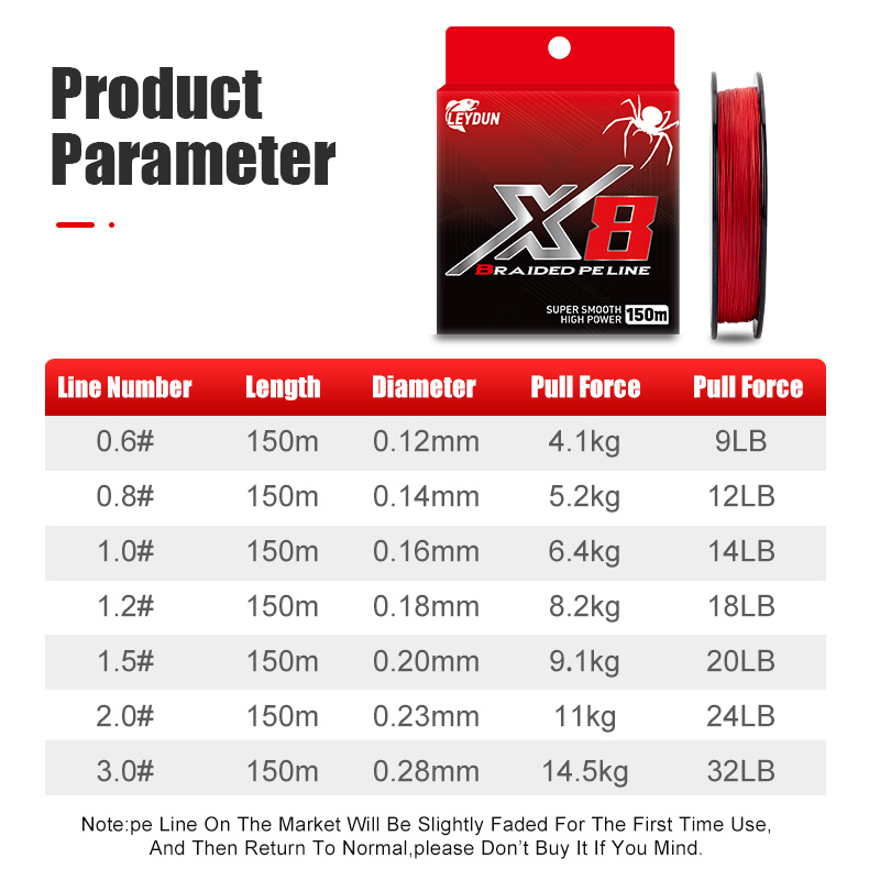 LEYDUN Not-Fading Red Fishing  - Ice Fishing Line ulasan dan harga