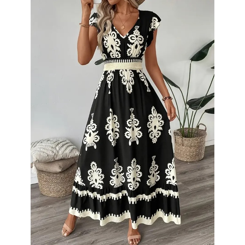 Plus Size New Women Fashion Fl - Tippet Line ulasan dan harga